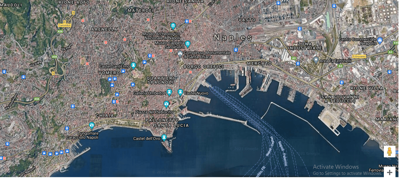 Vị trí cảng Napoli