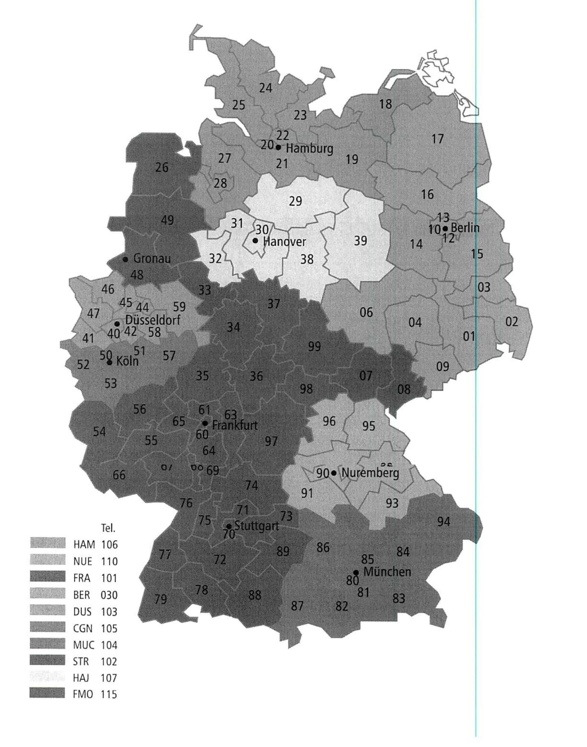 Bản đồ địa lý các bang của Đức